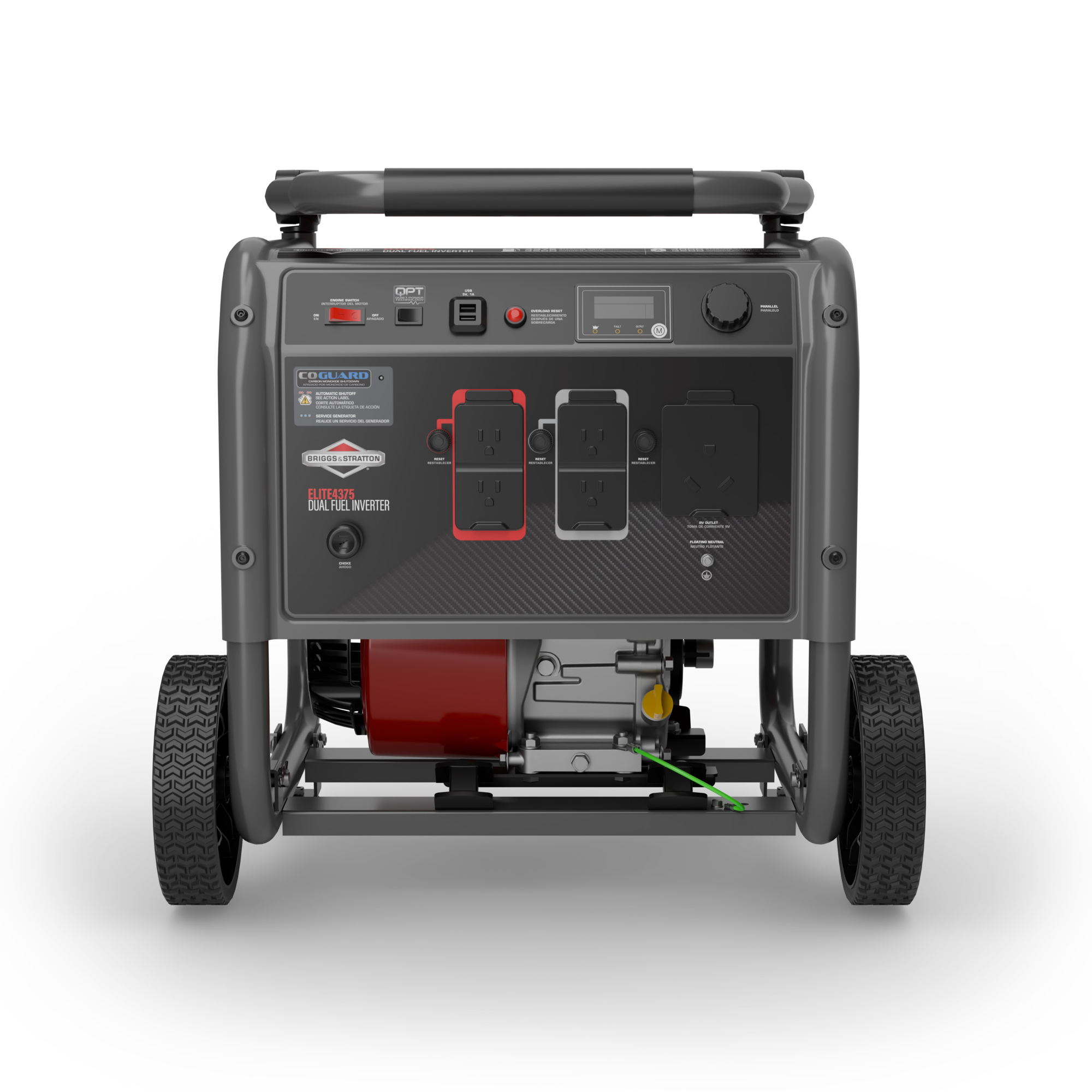Briggs & Stratton Dual Fuel Open Frame Inverter Generator — 4375 Starting Watts, 3500 Running Watts, RV Ready, Portable, Quiet Technology, Model# 33045